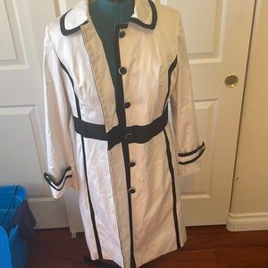 Alfani black and white trench coat